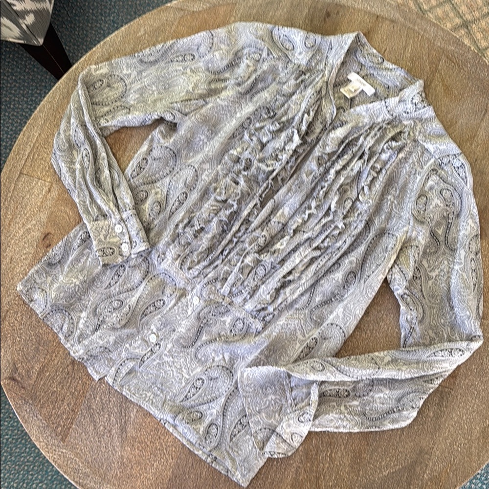 J crew silk Paisley Print Women's blouse